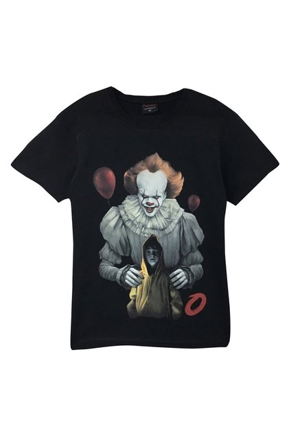 I.T Printed Unisex 100% Cotton Black T-Shirt