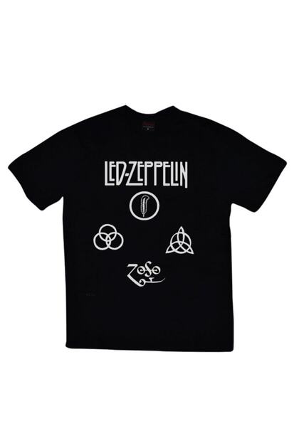 Led Zeppelin Printed Unisex 100% Cotton Black T-Shirt
