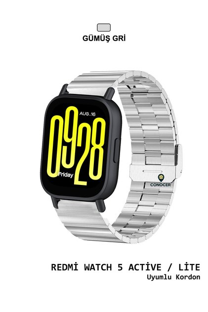 Xiaomi Redmi Watch 5 Active / Lite Uyumlu Bambu Metal Paslanmaz Çelik Yüksek Kalite Kordon
