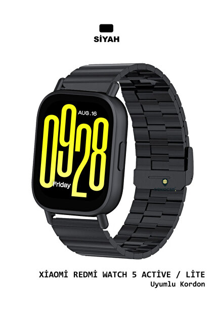 Xiaomi Redmi Watch 5 Active / Lite Uyumlu Bambu Metal Paslanmaz Çelik Yüksek Kalite Kordon