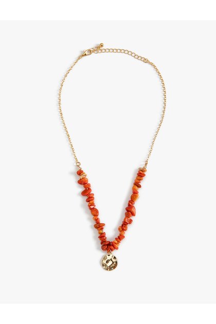 Charm Detailed Stone Necklace
