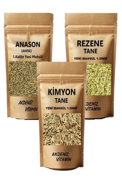 Rezene, Anason Ve Tane Kimyon Çay Seti Sindirim Çayı,Gaz Çayı,Süt Çayı