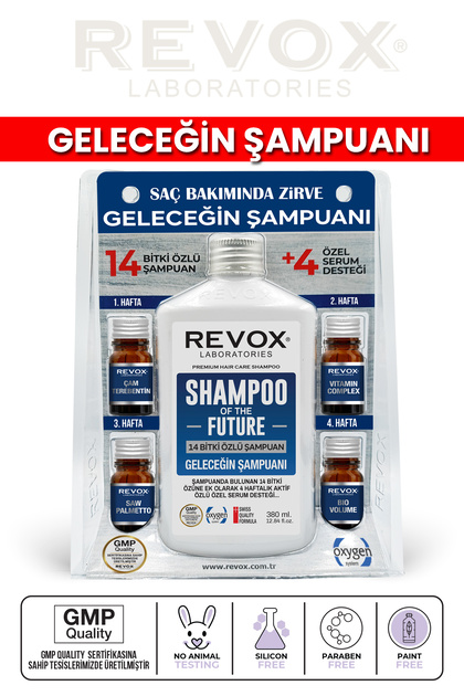 Revox Bitkisel Şampuan ve Aktif Özlü 4 Adet Özel Destek Serumu Saç