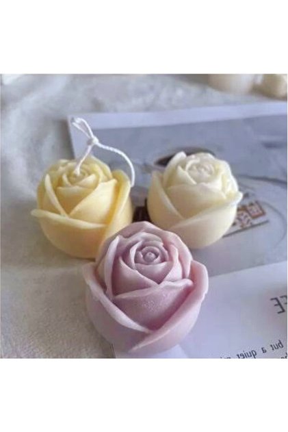 Triple Rose Flower Bud Flower Silicone Silicone Mold K-239, Scented Stone Soap Plaster Candle Mold
