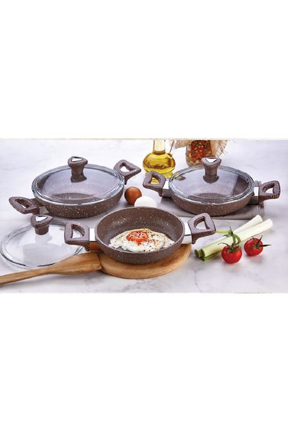 Granit 6 parça omlet sahan tava seti 16-18-20 cm