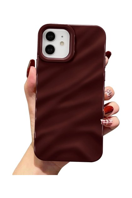 İphone 12/12pro Uyumlu Kılıf Parlak Elektroliz Darbelere Dayanıklı Yumuşak Şık Kapak Bordo
