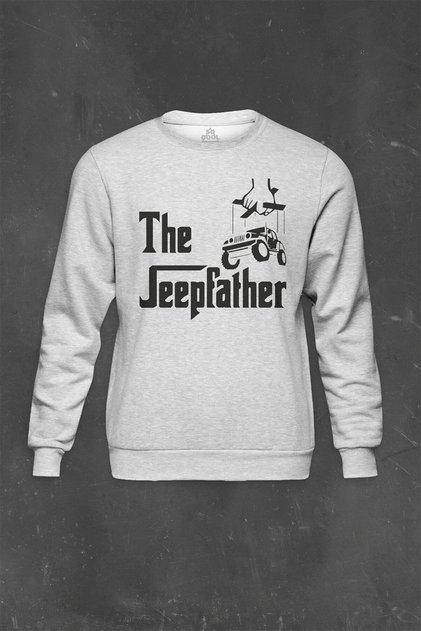 Gray Sweatshirt The Jeepfather Godfather Off Road Jeep Cip Printed Unisex Sweat