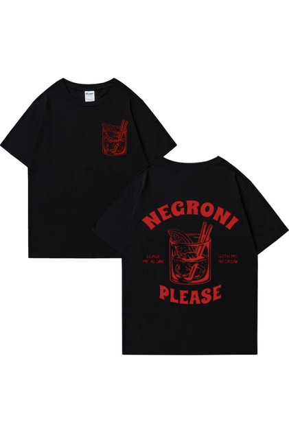 Negroni Please Graphic t Shirt Men Women Funny Cocktail Meme Tee Boy High Quality Summer