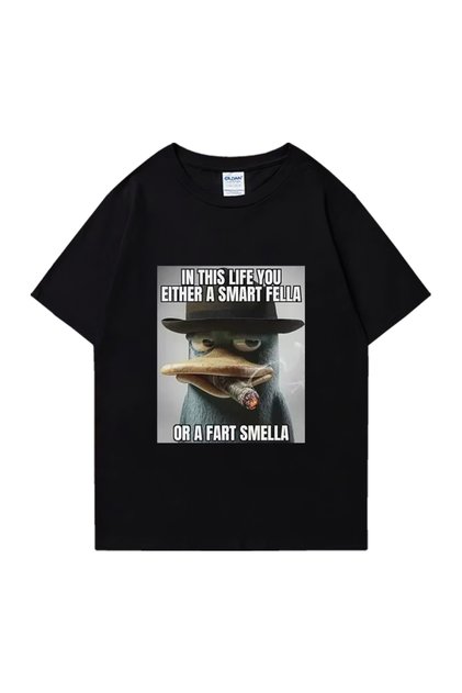 Perry Platypus Komik Grafik T-shirt erkek Kadın Moda Sokak Hip Hop giysileri Büyük Boy % 100%