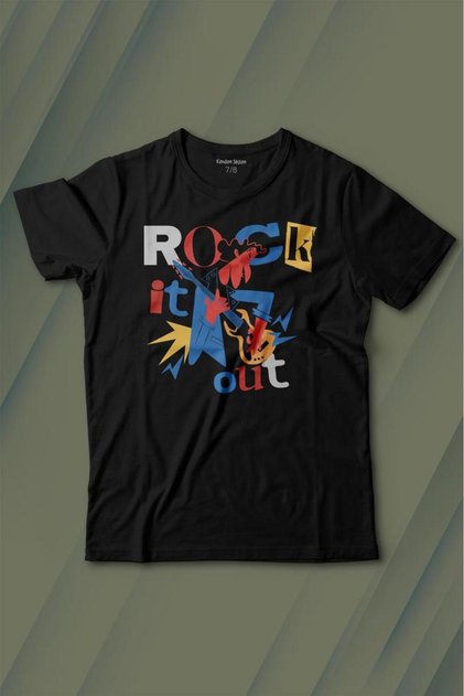 Rockstar Rock It Out Guitar Guitarist Printed T-Shirt Kids T-shirt