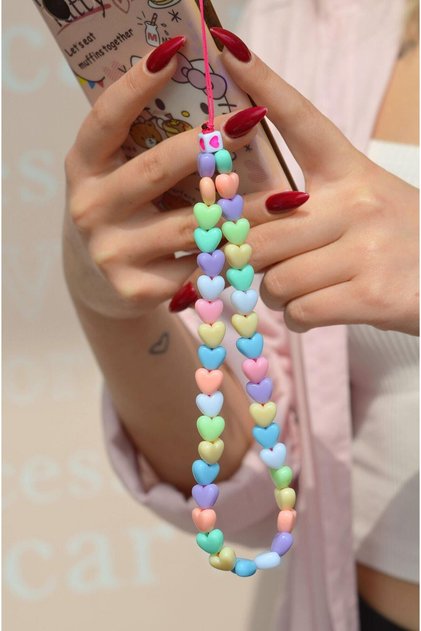 Heart Beaded Phone Charm Phone Strap
