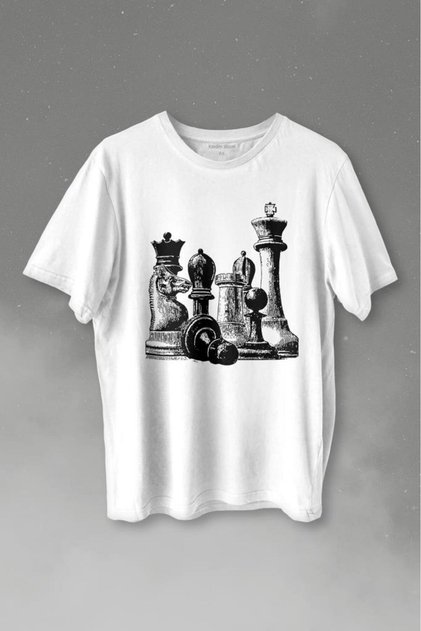 Chess Chess Pieces Bishop Knight Rook Queen Chess Printed T-Shirt Unisex T-shirt