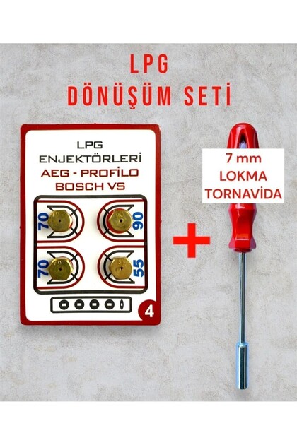 Lpg Ocak Memesi Dönüşüm Seti (HER MARKAYA UYUMLU) Lokma Enjektör Seti 2 Tane Siyah Conta