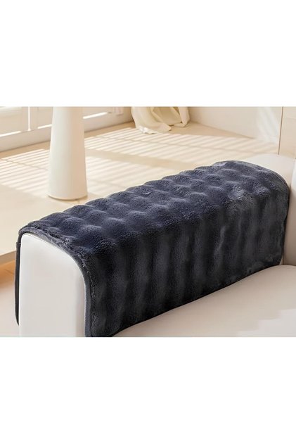 Thick Diamond Pattern Embossed Rabbit Plush Armrest (1 Piece) 70X70Cm Size (Smoked)