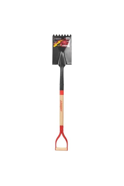 Razor-Back Roof Shovel and Shingle Remover (46142), Notched Steel Blade ~7 in Wide with Turned Step, Welded Fulcrum for Leverage, 30 in Hardwood D-Grip Handle, for Shingle Tear-Off