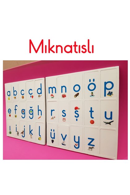 Mıknatıslı Küçük Harfler Seti-resimli
