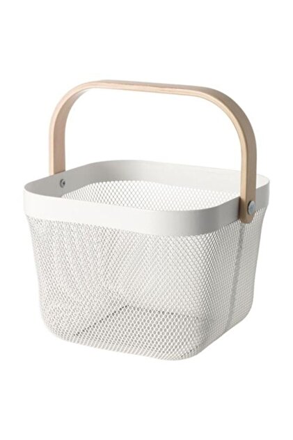 サクヤトレカ IKEA Rısatorp Dekoratif Çelik Beyaz Sepet Kutu Beyaz - Fiyatı