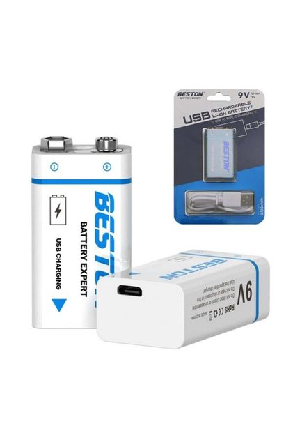 9VC-10CV Usb Type-C Şarjlı Pil 9V 3700 Mah Li-İon