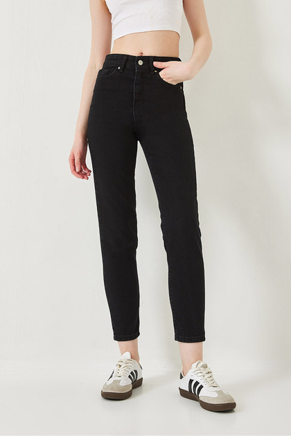 Dámské černé kalhoty Mom Jean 1001 60261310
