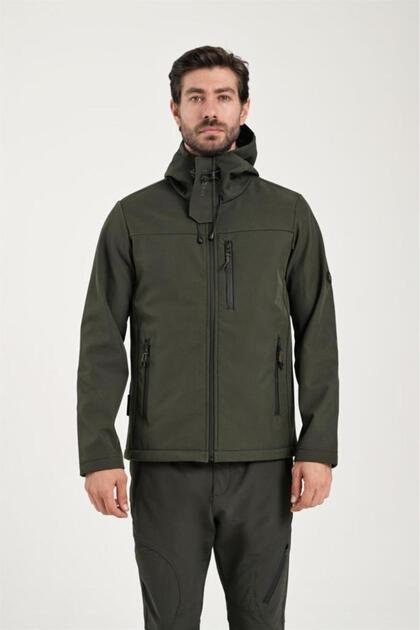 2311100 Men's Khaki Rain Windproof Softshell Coat