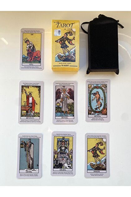 涼*様 激レア　gunda bracelet tarot4 Katina Başlangıç | Rider Waite | Açıklamalı Tarot Destesi | Siyah