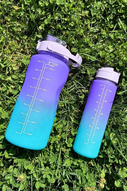 Motivational 2-Piece Water Bottle Water Bottle 2 Lt 900ml Baby Sports Gym Water Bottle