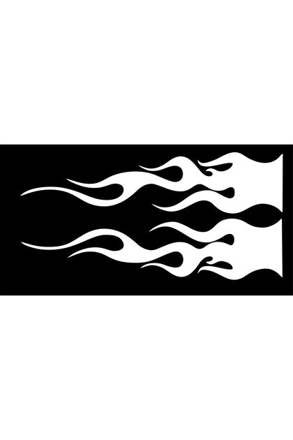 Engine Side Line Flame Auto Sticker (30X7 cm Right Left)