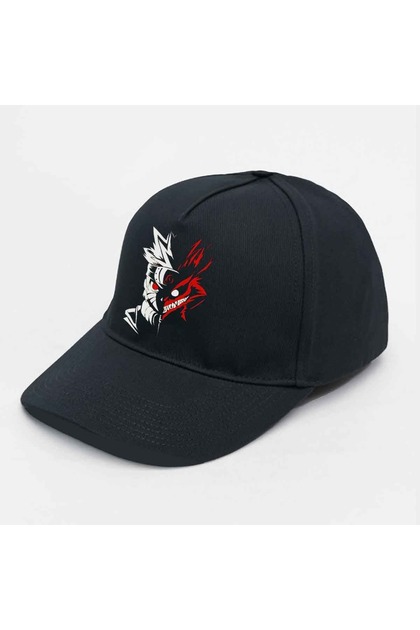 Naruto Kurama bedruckte schwarze Snapback-Mütze