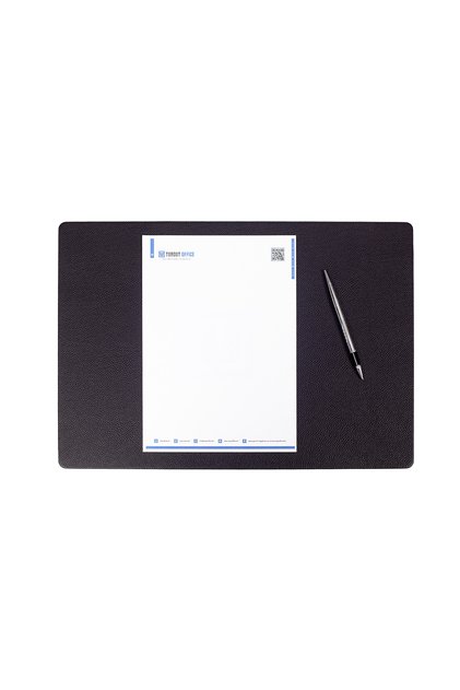 Leather Meeting Set Black 49x34cm