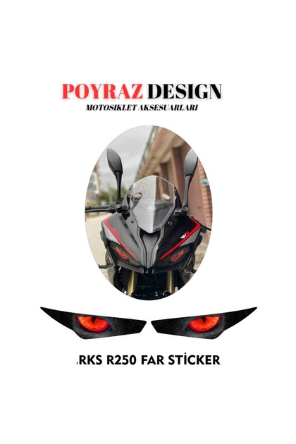 RKS R250 UYUMLU FAR KAPLAMA STİCKER KIRMIZI 2023/24