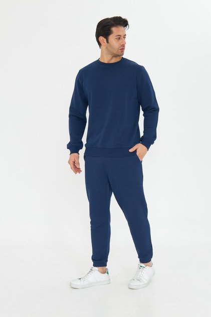 Unrival 3 Thread Cotton Basic Crew Neck Unisex Tracksuit Set 5738