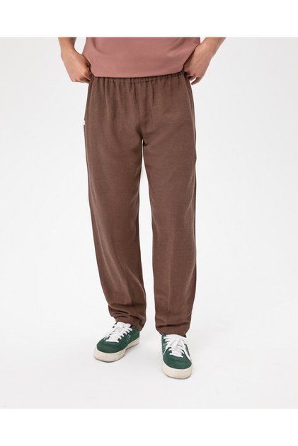 Brown Men's Linen Look Easy West Trousers