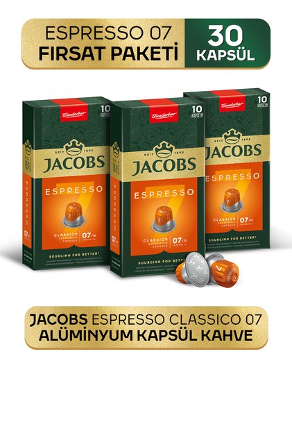 Espresso 7 Classico Nespresso Uyumlu Alüminyum Kapsül Kahve 10 Adet X 3 Paket