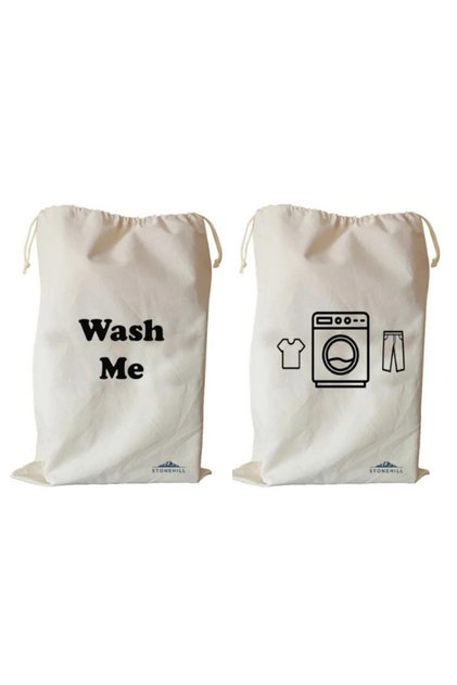 2 Patterned Multi-Purpose Canvas Dirty Laundry Bags 50X70 cm