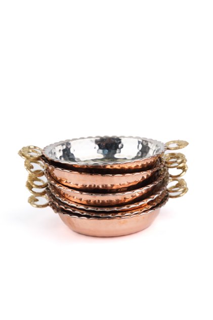 Copper Breakfast Snack Bowl Plate 6 Pieces 12 cm
