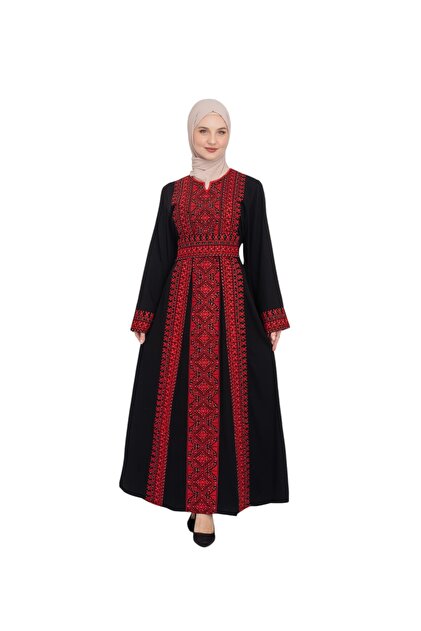 Zaytoon Palestinian Traditional Palestinian Quadrilateral Embroidered  Stretch Women's Dress C 100041- Trendyol