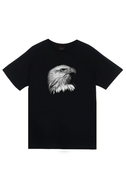 Eagle Printed Unisex 100% Cotton Black T-Shirt