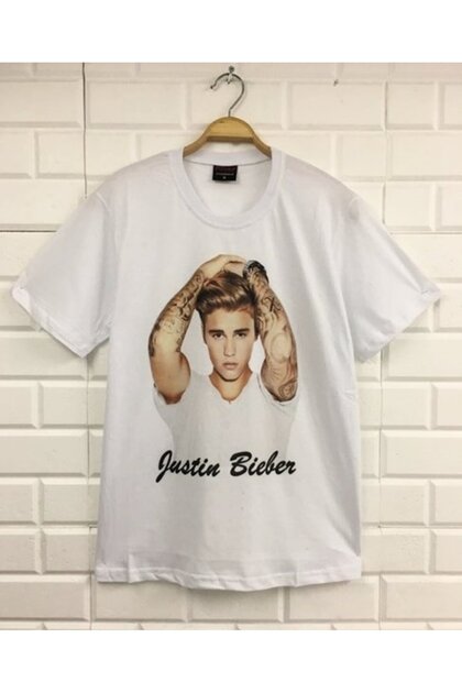 Unisex White Justin Bieber Printed T-shirt