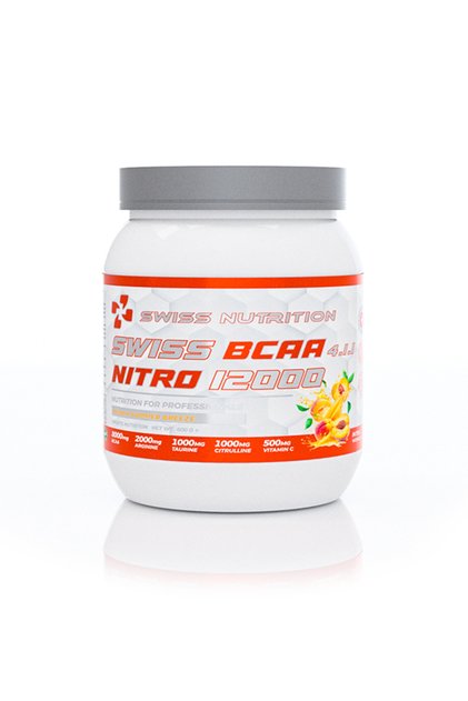 Swiss Bcaa Nitro 12000 | Peach Summer Breeze | 600 Grams 40 Servings | Athletic Food with Amino Acids