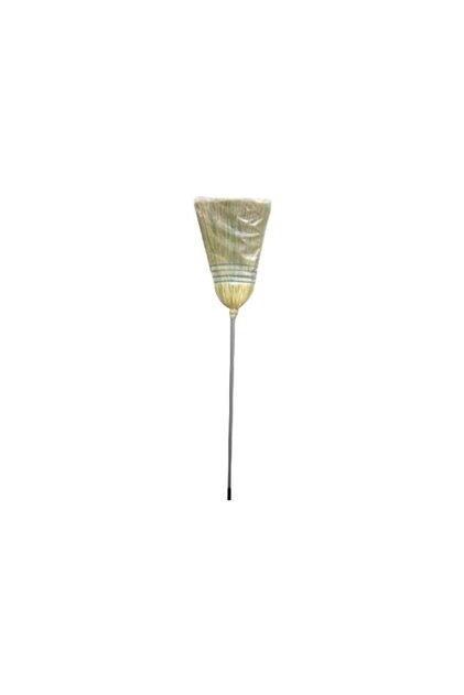 Natural Corn Broom, Beige, Traditional Indoor Outdoor Sweeping Broom with Natural Corn Fibers and Sturdy Bound Head for Dust Dirt and Debris at Home Garage and Porch, Mfr ISCB