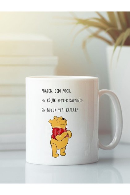 Da&te Baskı Kupa Bardak Winnie The Pooh Arkadaşlık Dostluk Kardeşlik