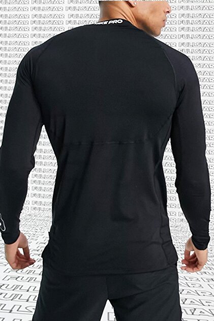 Nike Pro Dri Fit Men's Tight Fit Top Slim Fit Uzun Kollu Siyah