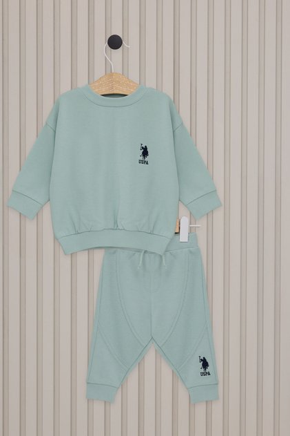Us Polo Baby Boy 2 Piece Set Usb2155 Water Green