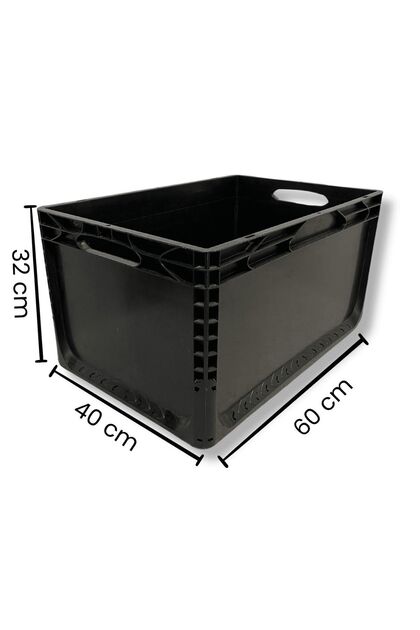ALPBX 1.Kalite Siyah Plastik Kasa 60x40x32 cm - Kokusuz Sağlam