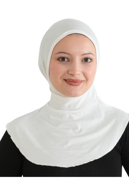 Women's Neck Collar Hijab Hijab Practical Sports Bonnet - Cream