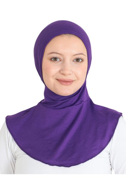 Women's Neck Collar Hijab Hijab Practical Sports Bonnet - Purple