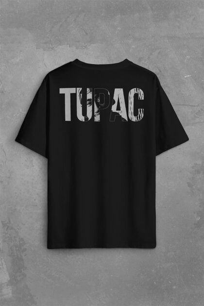 تي شيرت توباك أمارو شاكور الرائع 2Pac موسيقى الراب من الأمام مطبوع تي شيرت كبير الحجم للجنسين