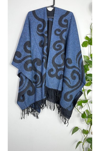 Women's Winter Double-Sided Poncho Shoulder Shawl