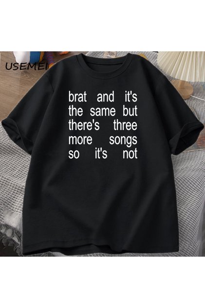 Charli XCX Brat ve It S Baskılı T-Shirt Kült Klasik T Shirt Kadın Erkek Moda Pamuk Kısa Kollu