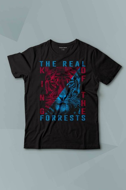 Wild tiger maroon the real king of the trabzon forests printed children's t-shirt short sleeve